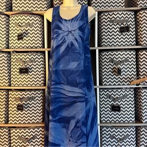 Stylish Blue Tie-Dye Vintage Maxi Dress